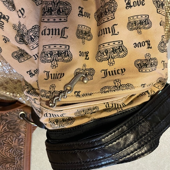 Vintage,Juicy Couture Black Velvet Shoulder Bag - Picture 7 of 11